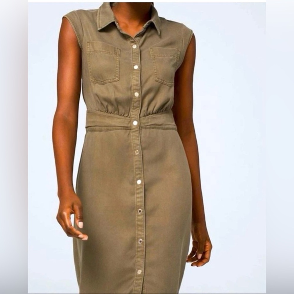 White House Black Market Olive‎ Midi Dress